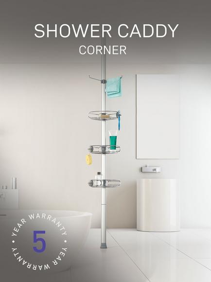 Simplehuman Tension Shower Caddy - view 2, Silver
