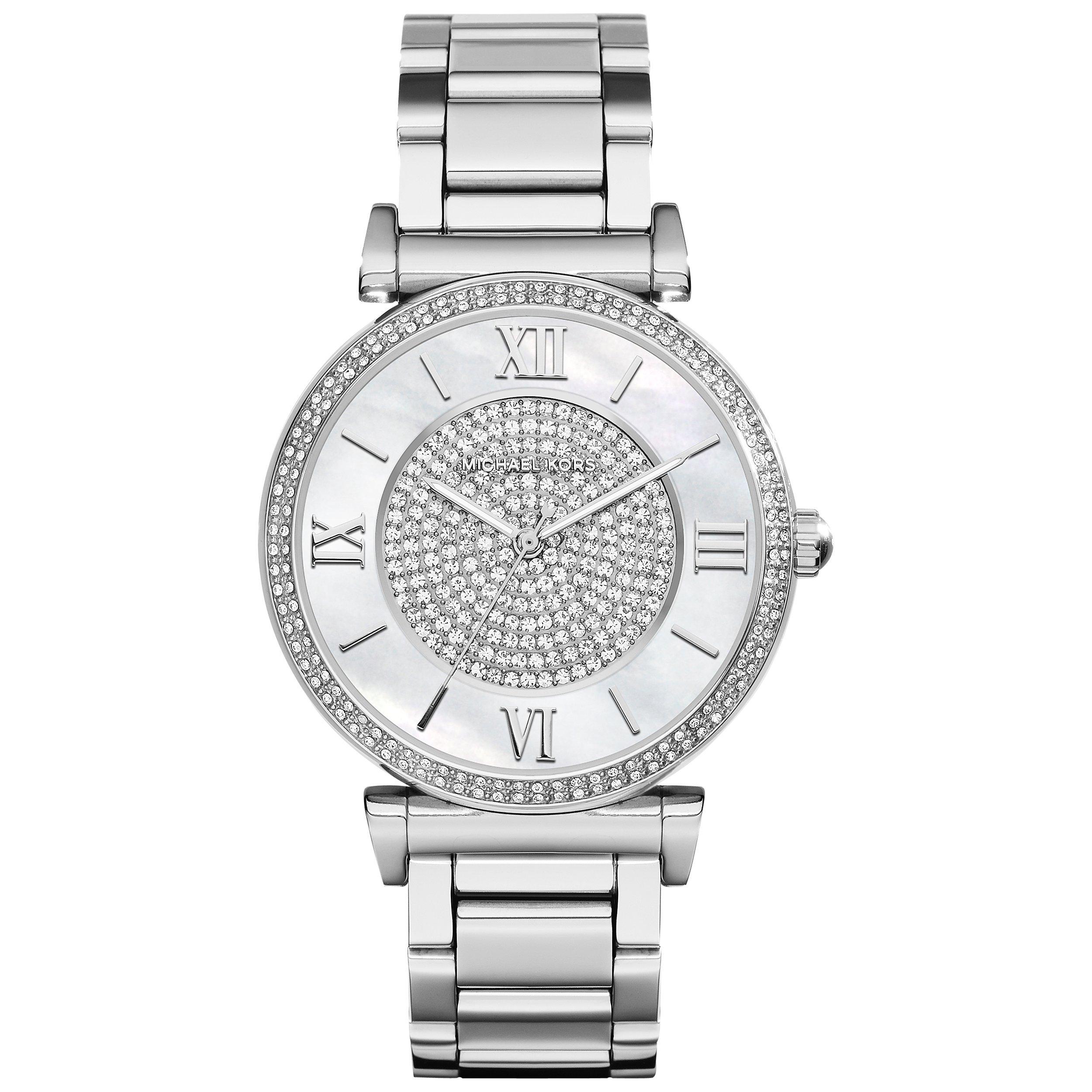 Michael Kors MK3355 Women's Catlin Bracelet Strap Watch, Silver