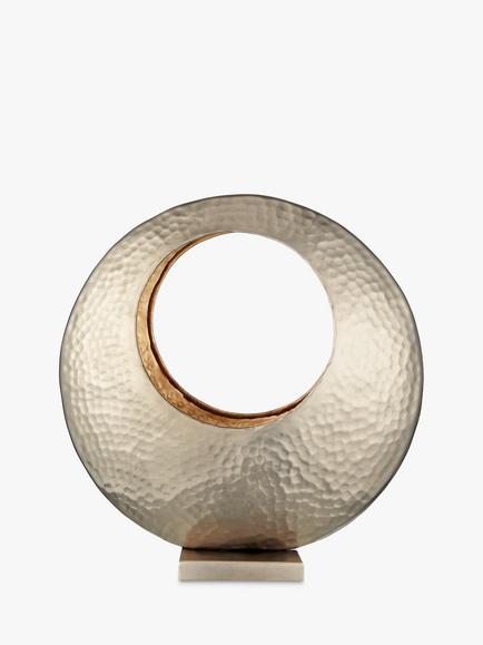 John Lewis Hammered Round Tealight Holder, Silver