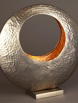 John Lewis Hammered Round Tealight Holder - view 2, Silver