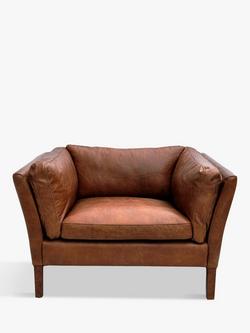 Halo Groucho Leather Armchair, Antique Whisky