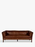 Halo Groucho Large 3 Seater Leather Sofa, Dark Leg