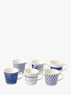 Royal Doulton Pacific Porcelain Mugs, Set of 6, 400ml, Blue, Blue