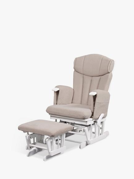 Kub Chatsworth Glider Nursing Chair and Footstool, Cappucino