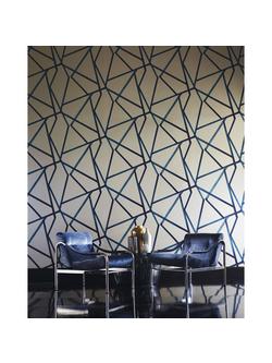 Harlequin Sumi Wallpaper - view 2, Linen/Indigo 110887