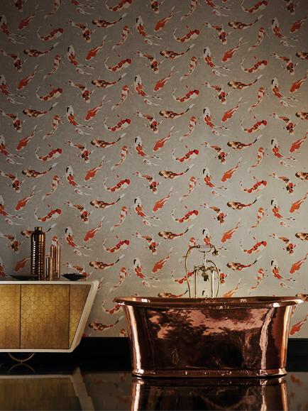 Harlequin Koi Wallpaper - view 2, Indigo 110902