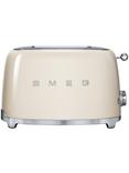 Smeg TSF01 2-Slice Toaster, Cream