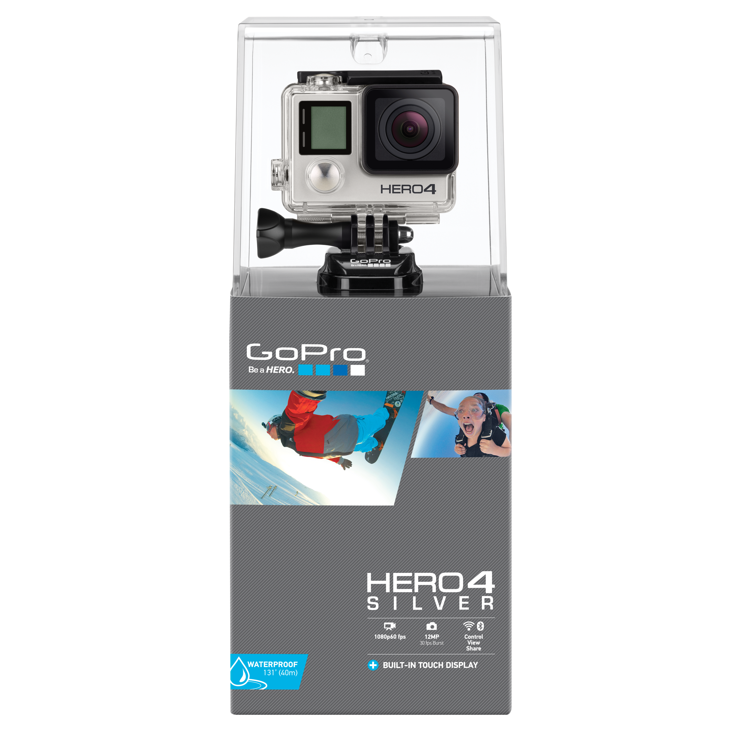 GoPro Hero4: Silver Edition Camcorder, HD 1080p, 12MP, Bluetooth, Wi-Fi, Waterproof, Touch Screen