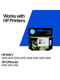 HP 62 XL Black Original Ink Cartridge, Single, Instant Ink Compatible - view 2, Black