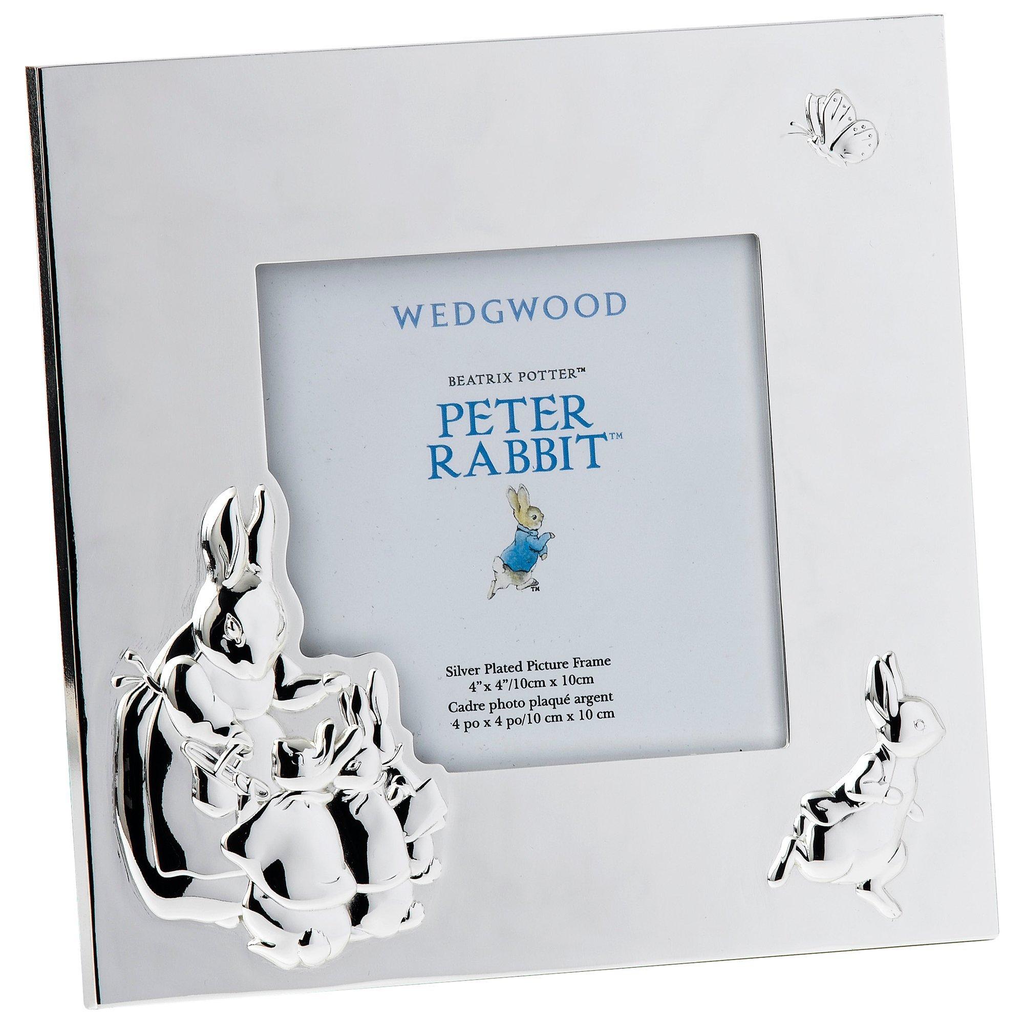 Wedgwood Peter Rabbit Picture Frame, 4 x 4", Silver