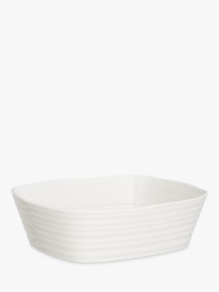 Sophie Conran for Portmeirion Porcelain Small Rectangular Oven Dish, L20.8cm, White - view 2, White