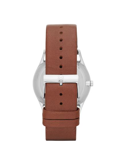 Skagen SKW6086 Men's Holst Single Chronograph Leather Strap Watch, Brown/Grey - view 2, Brown/Grey