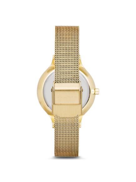Skagen Women's Anita Stainless Steel Mesh Bracelet Strap Watch - view 2, Gold/White
