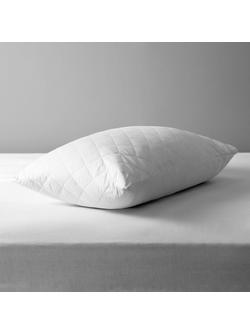 John Lewis Natural Cotton Quilted Standard Pillow Protector, White