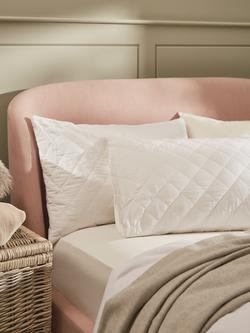 John Lewis Natural Cotton Quilted Standard Pillow Protector, White