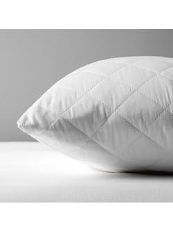John Lewis Natural Cotton Quilted Standard Pillow Protector - view 2, White