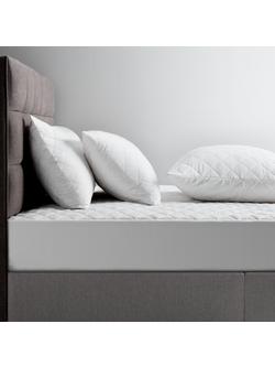 John Lewis Natural Cotton Quilted Standard Pillow Protector - view 2, White