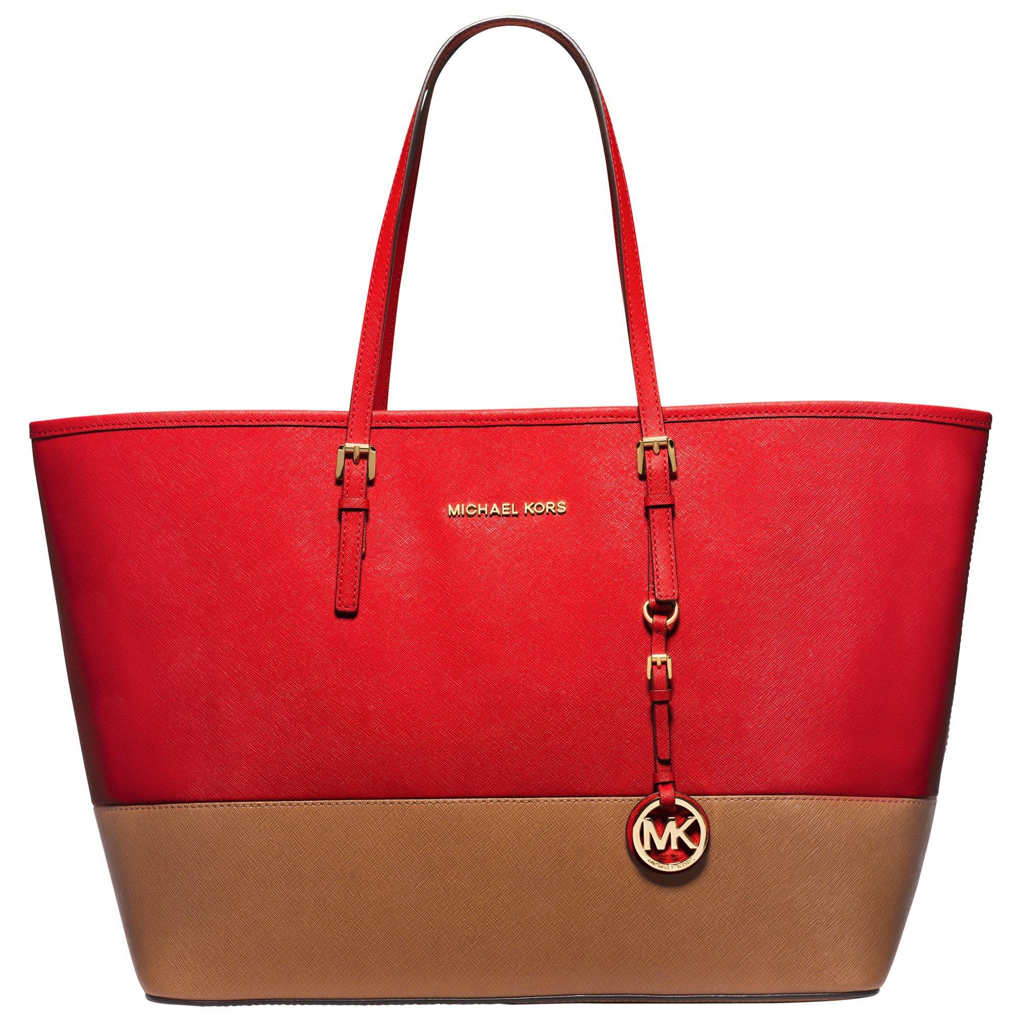 MICHAEL Michael Kors Jet Set Travel Color Block Medium Saffiano Leather Tote Bag