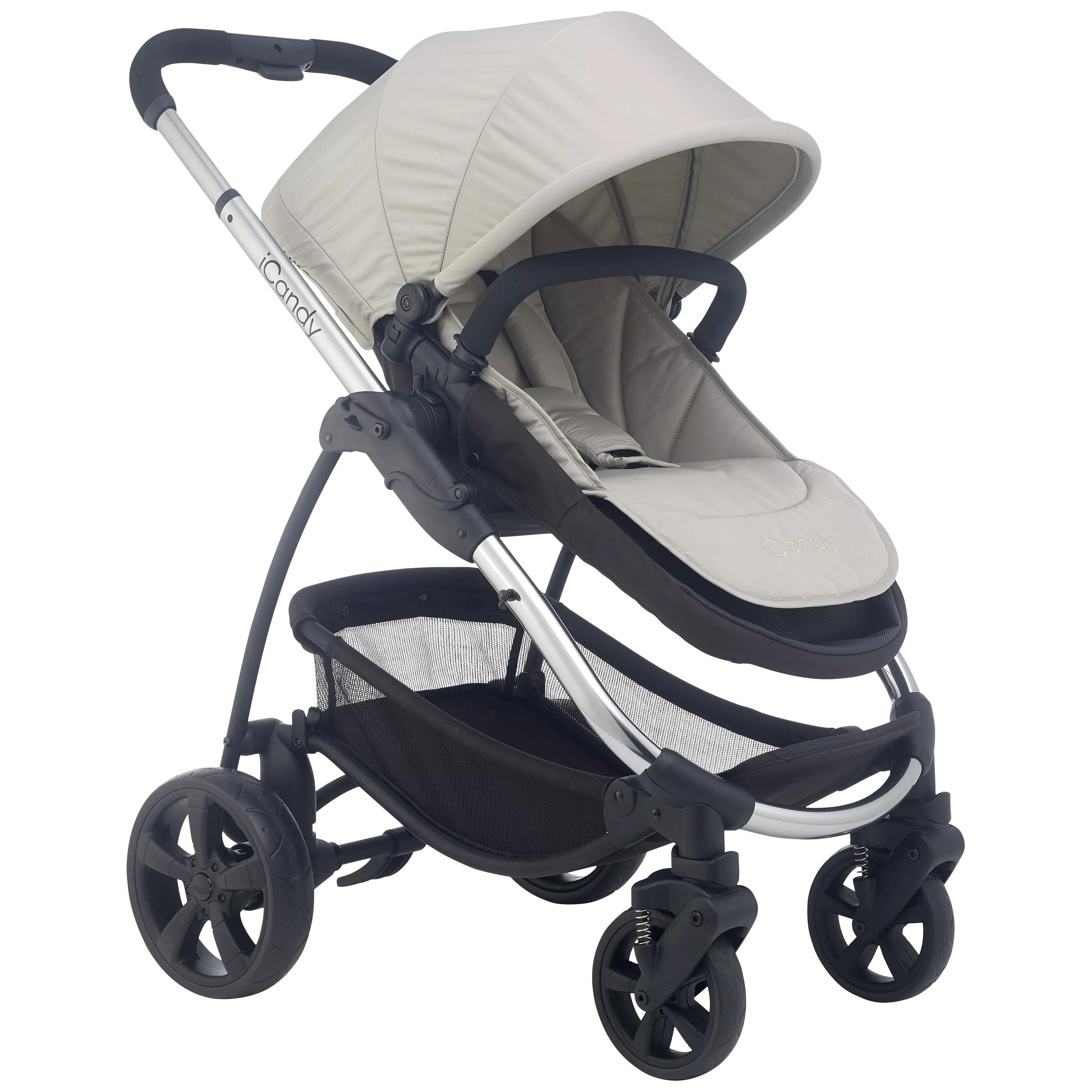 iCandy Strawberry 2 Pushchair with Chrome Chassis Carrycot Dune Flavour Pack