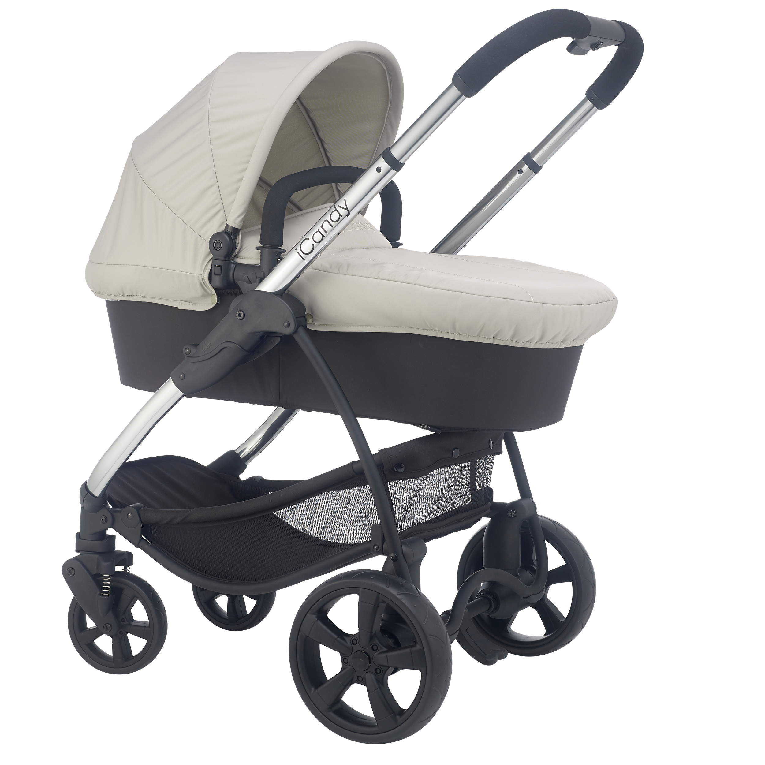 iCandy Strawberry 2 Pushchair with Chrome Chassis Carrycot Dune Flavour Pack