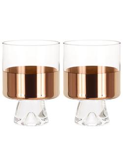Tom Dixon Tank Lowball Glasses, Set of 2, Clear/Copper