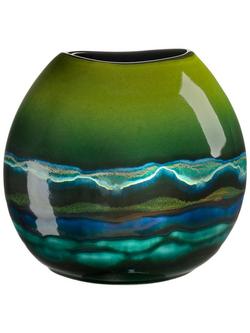 Poole Pottery Maya Earthenware Purse Vase, H20cm, Green, Green