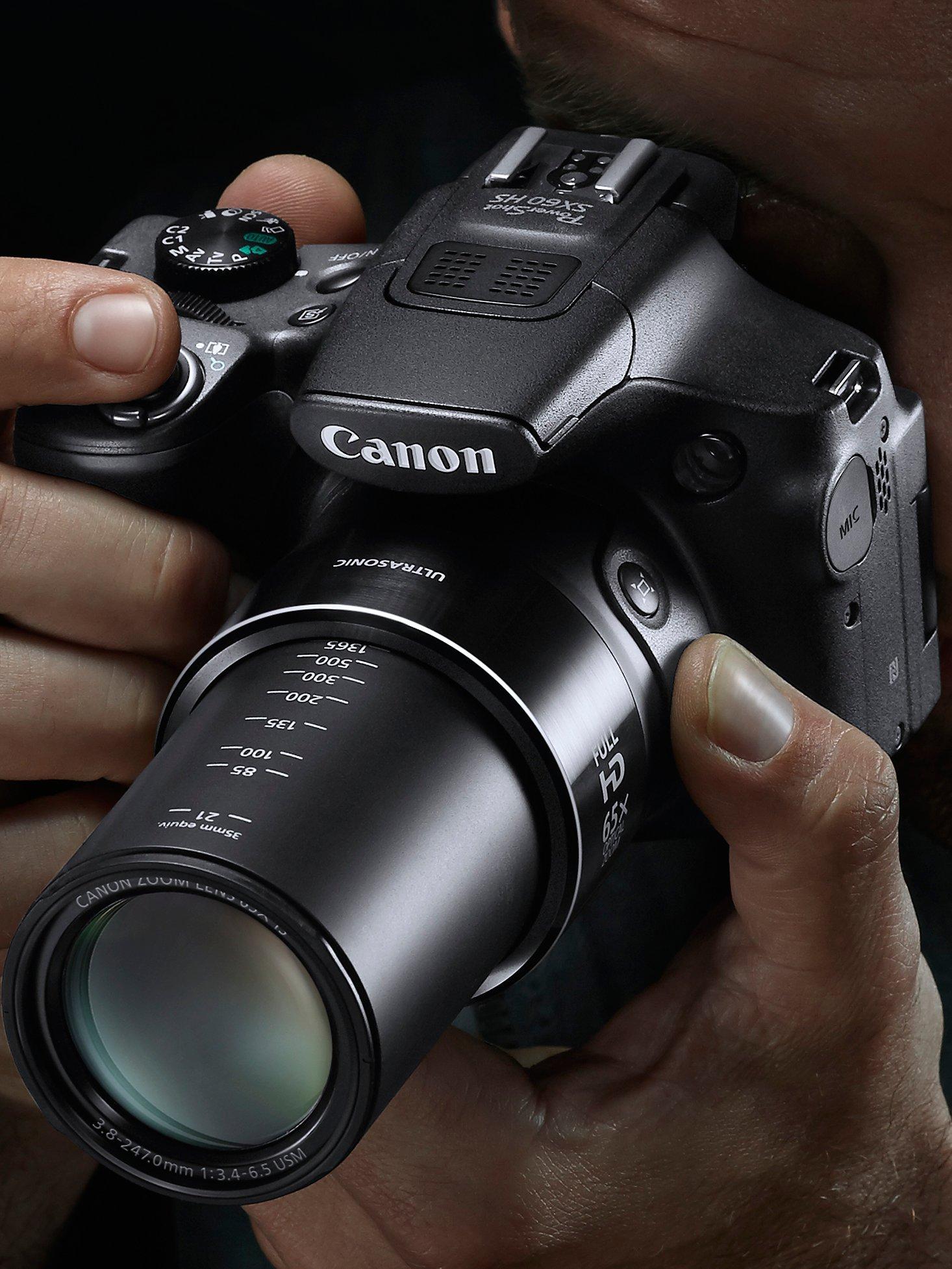 Canon PowerShot SX60 HS Bridge Camera, HD 1080p, 16.1MP, 65x