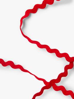 John Lewis 6mm Ric Rac, 5m, Red - view 2, Red