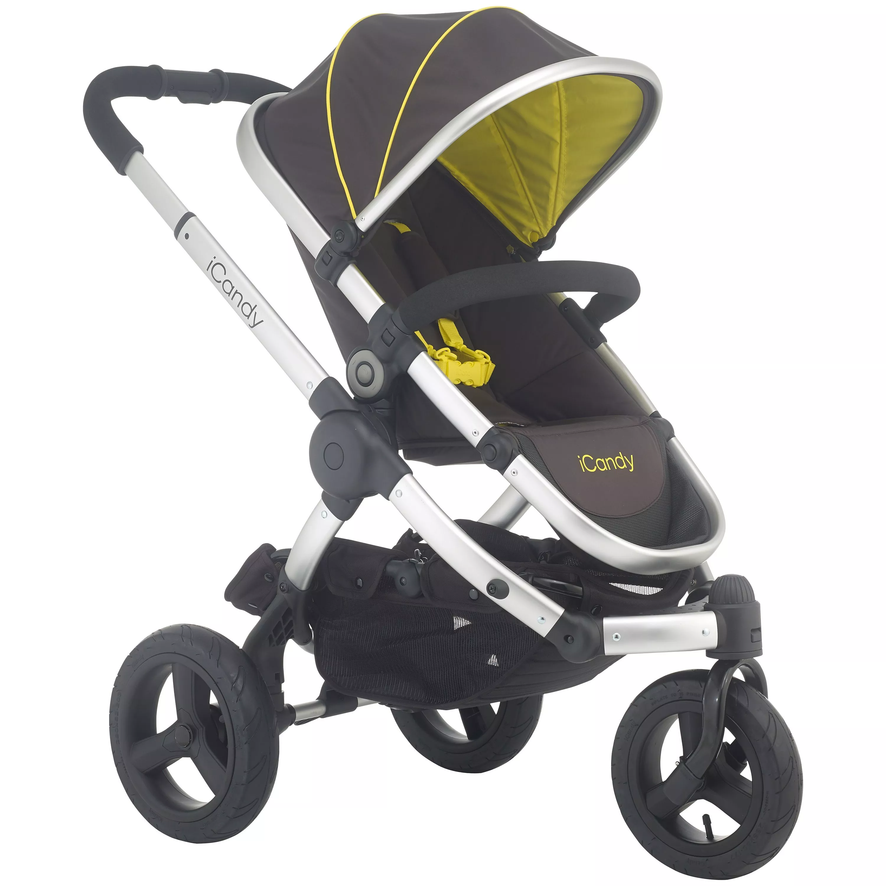 iCandy Peach All Terrain Jogger with Silver Chassis Toucan Hood