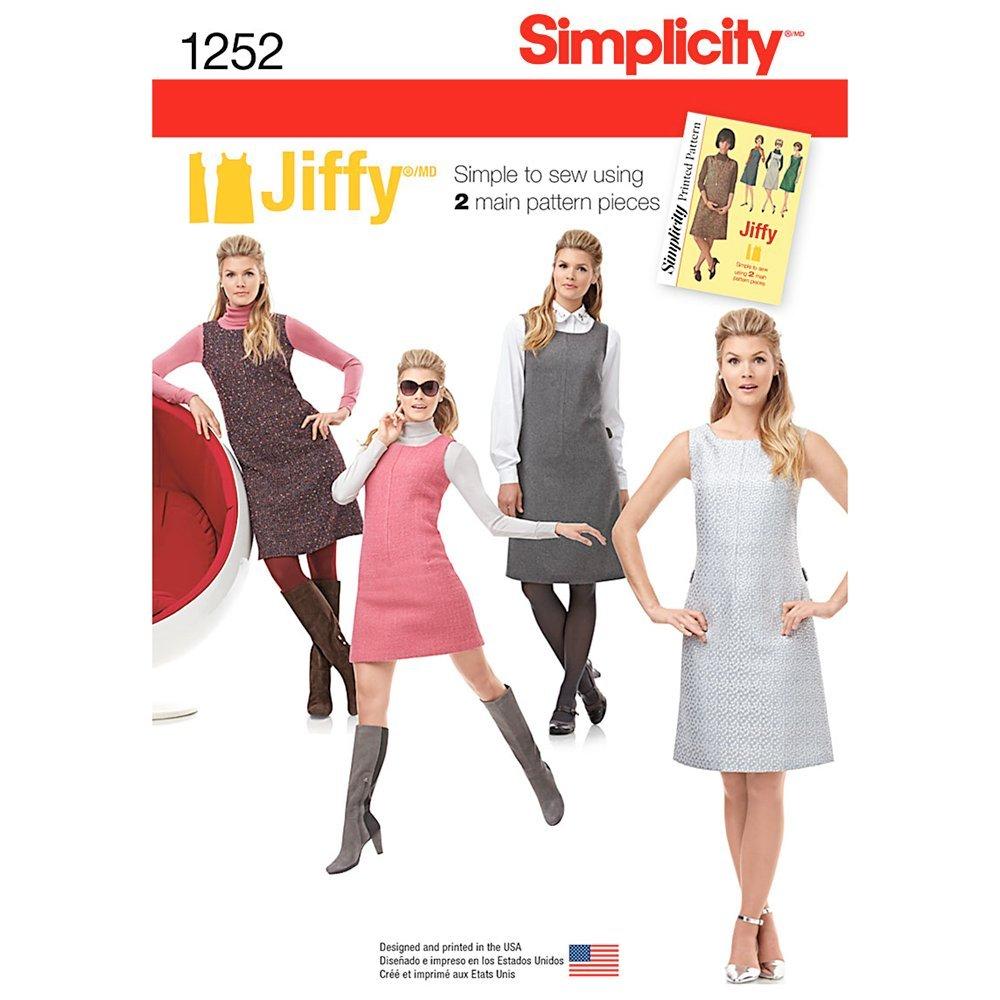 Simplicity Women's Vintage Shift Dress Sewing Pattern, 1252