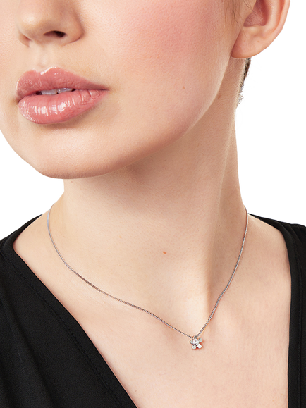 Jools by Jenny Brown Rhodium Plated Silver Cubic Zirconia Flower Pendant, Silver - view 2, Silver