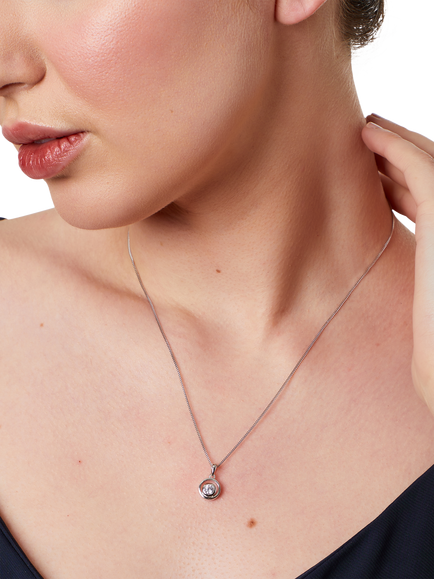 Jools by Jenny Brown Cubic Zirconia Swirl Pendant, Silver - view 2, Silver