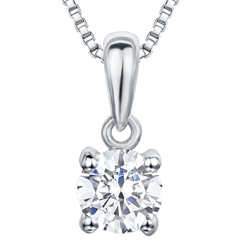 Product image 1 of 1, which shows Jools by Jenny Brown Cubic Zirconia Solitaire Pendant Necklace, Silver