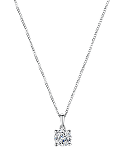 Jools by Jenny Brown Cubic Zirconia Solitaire Pendant Necklace, Silver