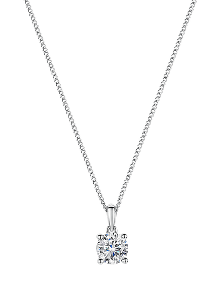 Jools by Jenny Brown Cubic Zirconia Solitaire Pendant Necklace, Silver