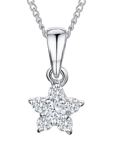 Jools by Jenny Brown Rhodium Plated Silver Cubic Zirconia Star Pendant, Silver, Silver
