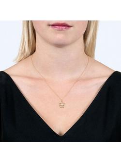 E.W Adams 9ct Gold Birthstone Blossom Pendant Necklace - view 2, Pearl/June