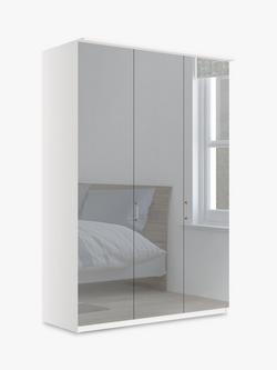 John Lewis Elstra 150cm Wardrobe with Mirrored Hinged Doors, Mirror/White