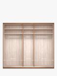 John Lewis Elstra 250cm Wardrobe with White Glass and Mirrored Hinged Doors