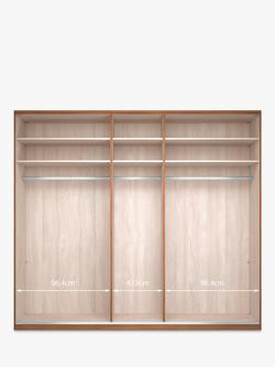 John Lewis Elstra 250cm Wardrobe with Glass Hinged Doors - view 2, White Glass/White