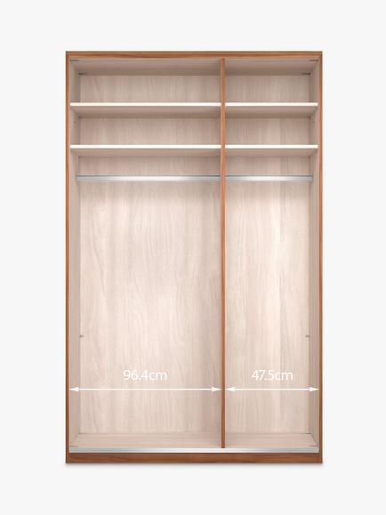 John Lewis Elstra 150cm Wardrobe with Glass Hinged Doors - view 2, White Glass/White
