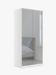 John Lewis Elstra 100cm Wardrobe with Mirrored Hinged Doors, Mirror/Off White