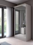 John Lewis Elstra 100cm Wardrobe with Mirrored Hinged Doors, Mirror/Off White