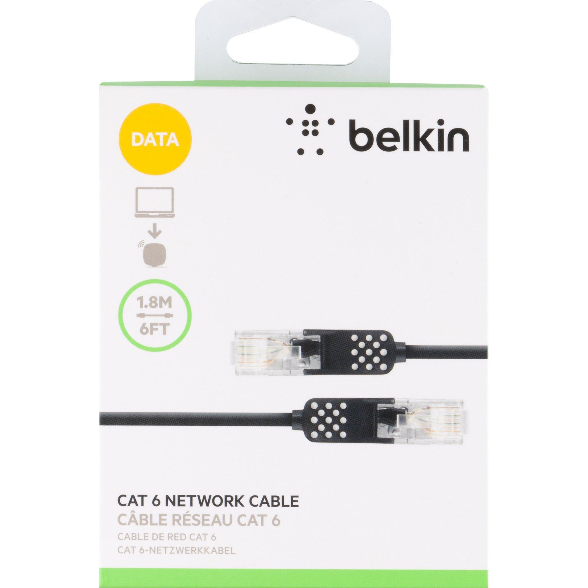 Belkin Hero Cat6 Ethernet Cable, 1.8m, Black