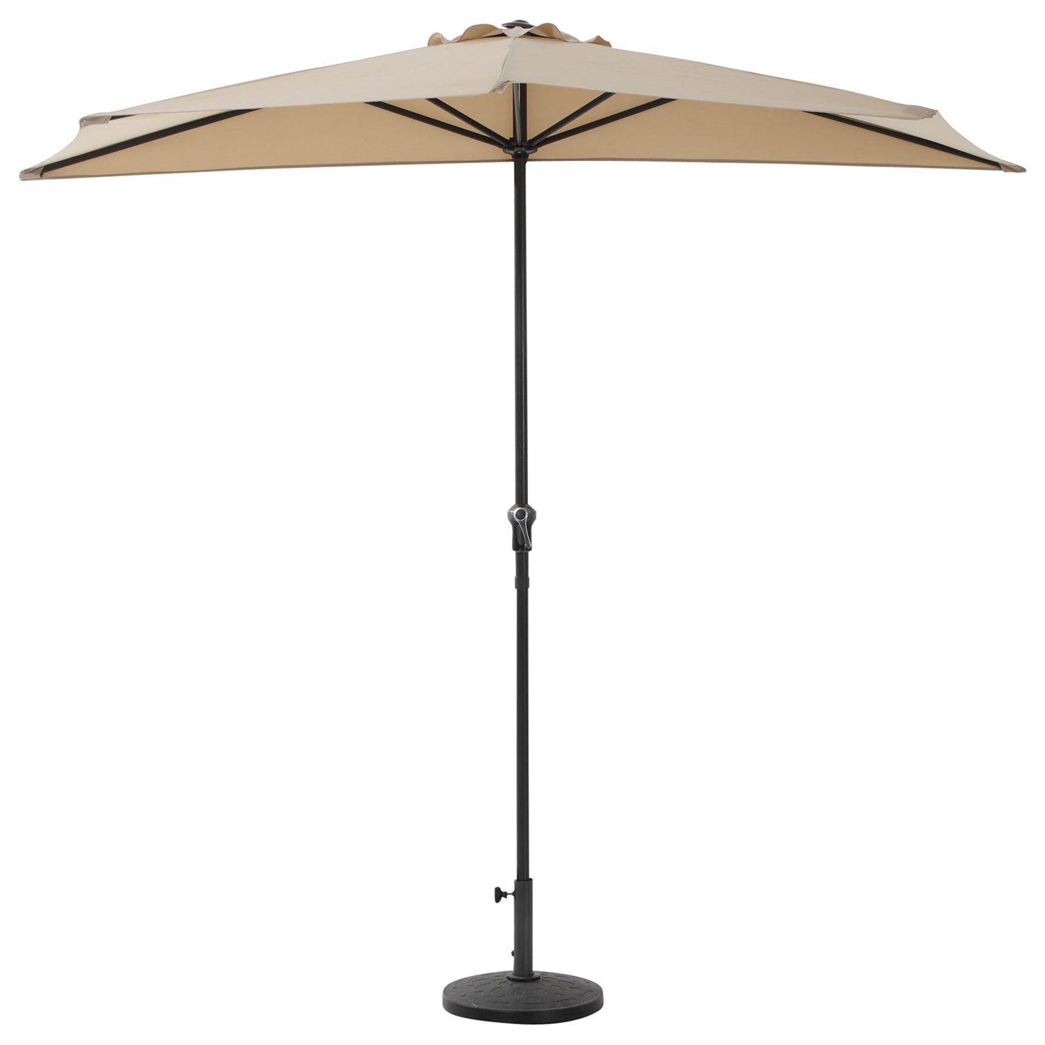 John Lewis & Partners Half-Round Parasol, 2.7m