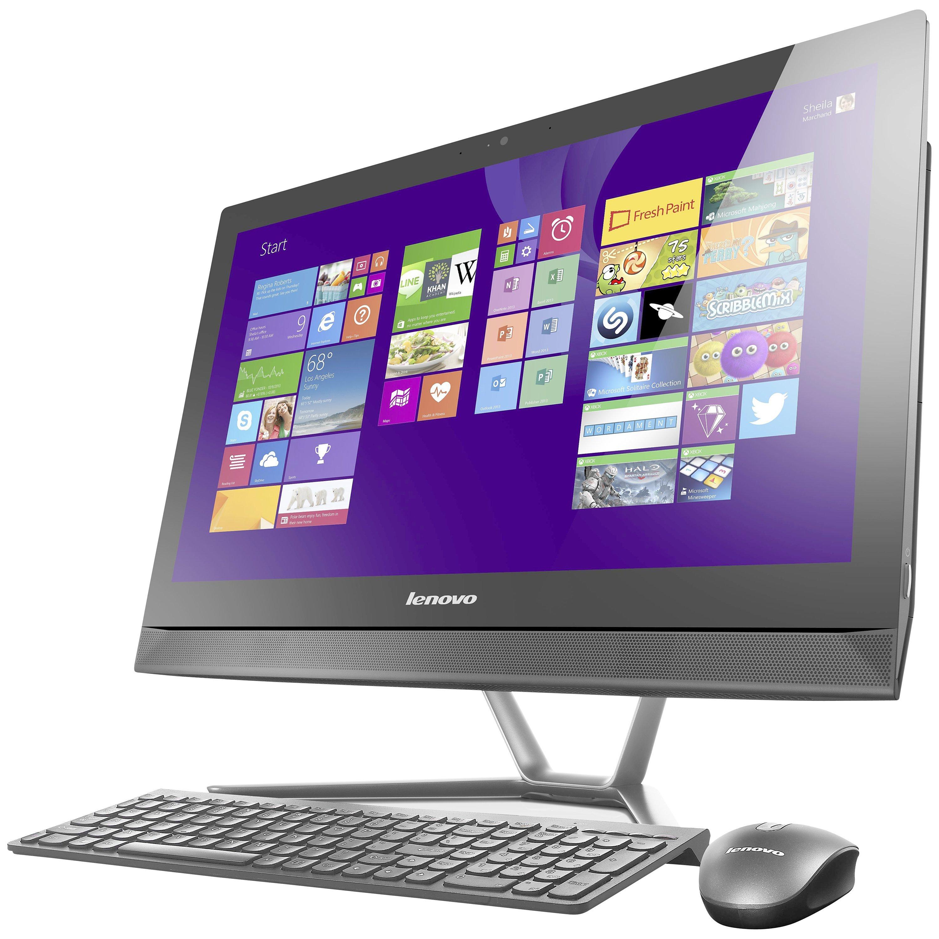 Lenovo C50 All-in-One Desktop PC, Intel Core i3, 8GB RAM, 1TB, 23", Black
