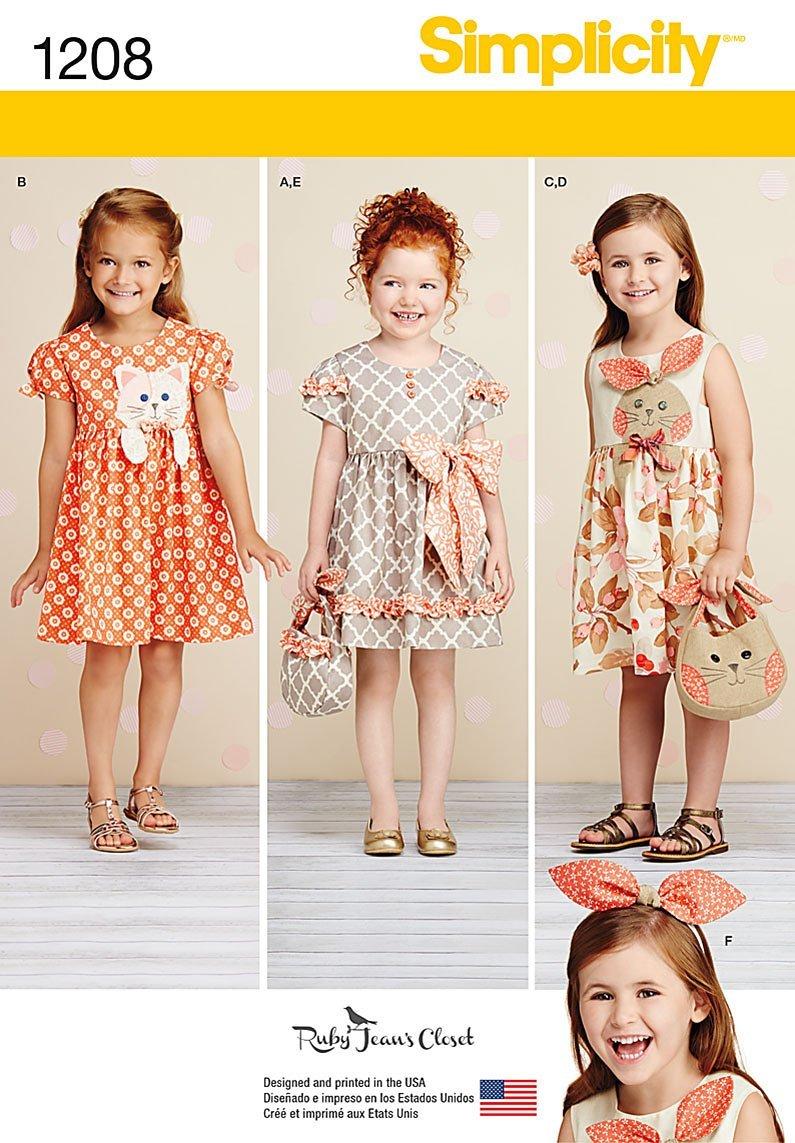 Simplicity Children's Dress Sewing Pattern, 1208