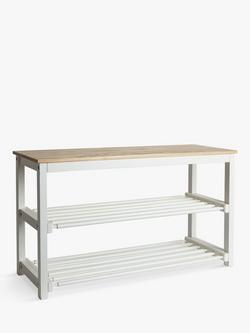 John Lewis Modern Country 3 Tier Shoe Rack - view 2, Lily White