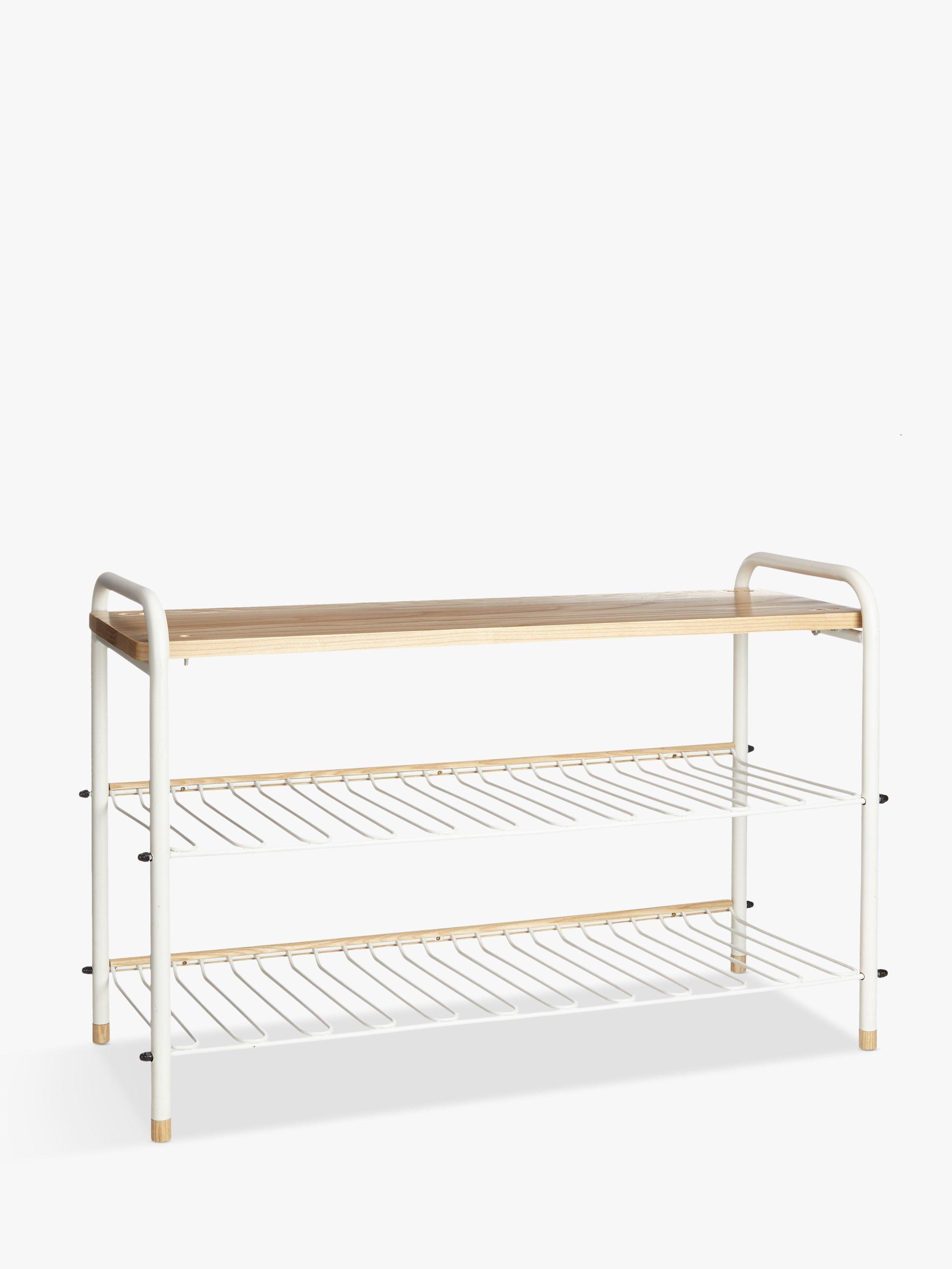 John Lewis & Partners Scandi Shoe Rack, White