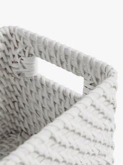 John Lewis Modern Country Rattan Storage Box - view 2, White